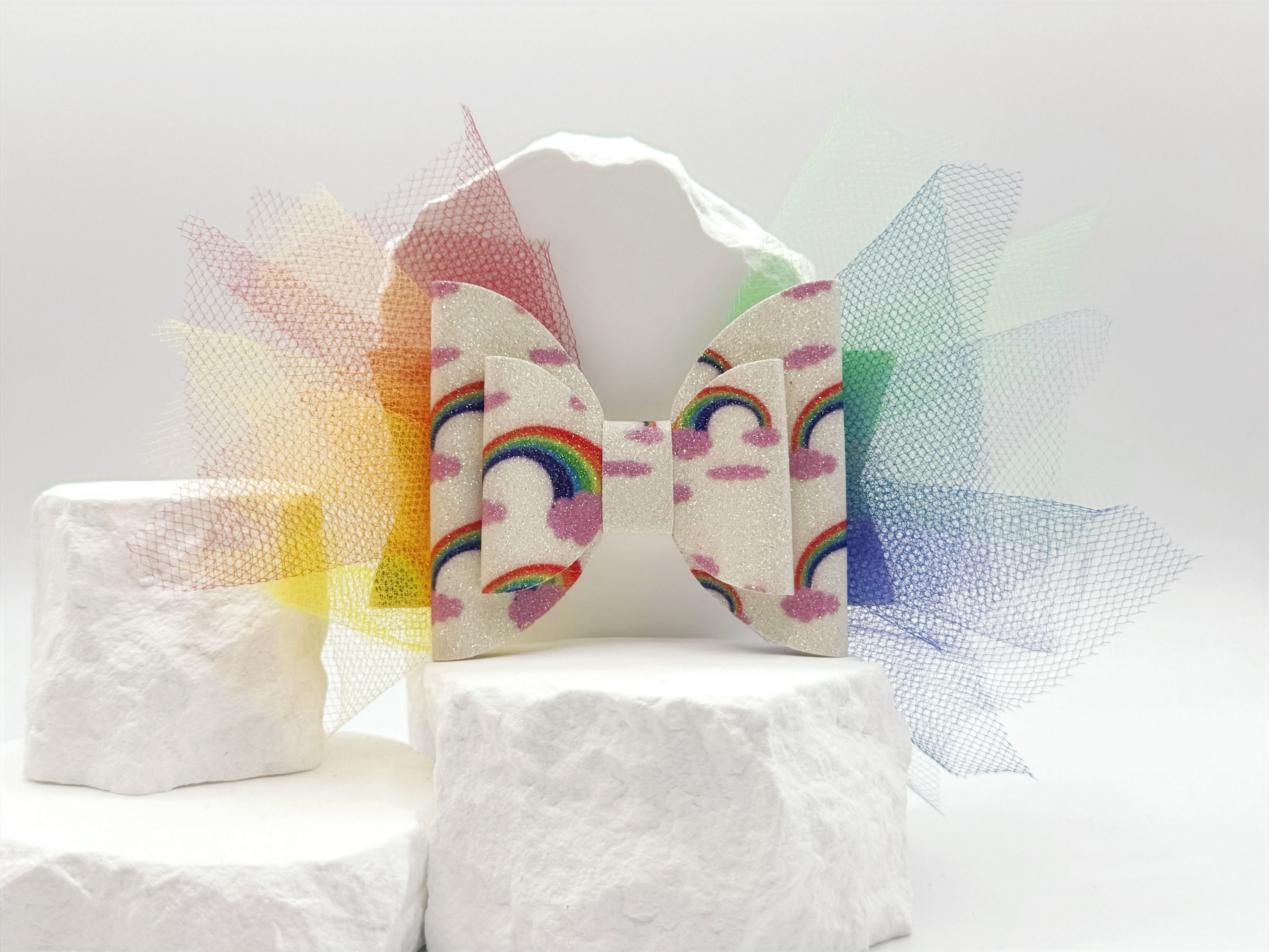 Rainbow Bow - White