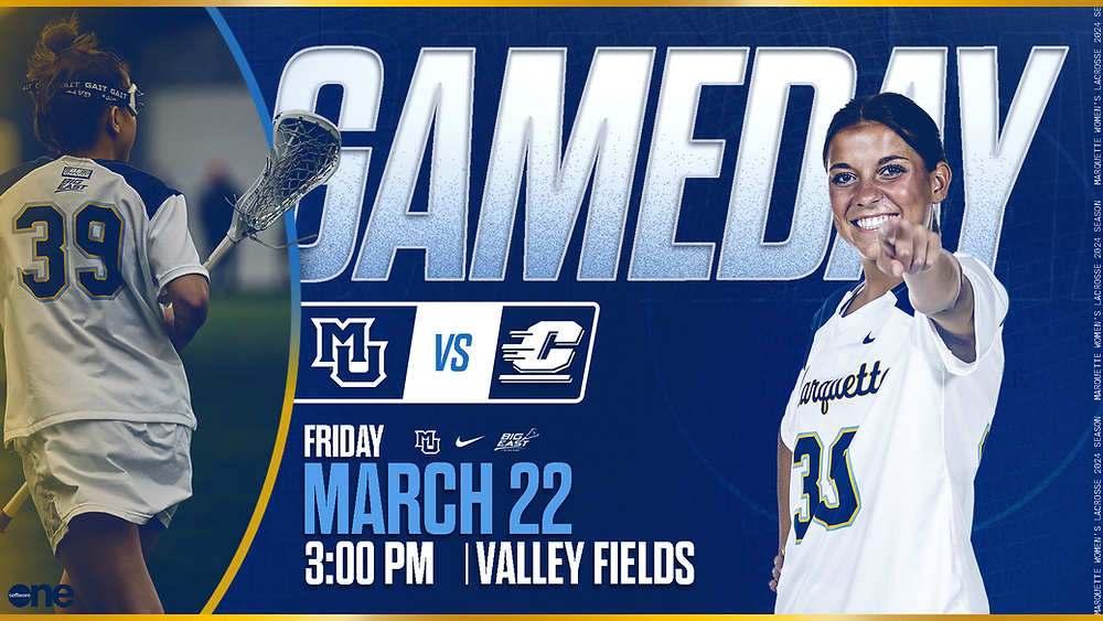Gameday graphic: MU vs C lacrosse, March 22 at Valley Fields