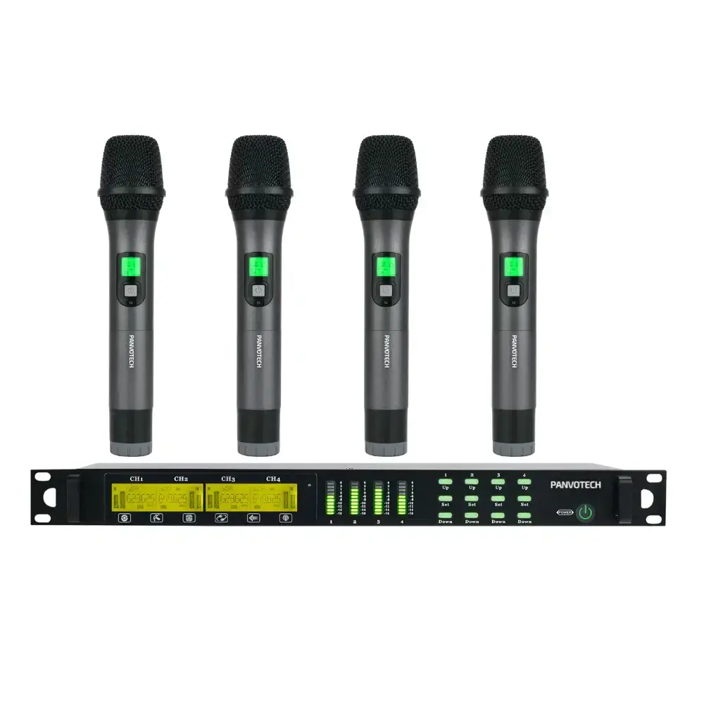 Panvotech Professional Conference Microfone Sem Fio 4 Channel