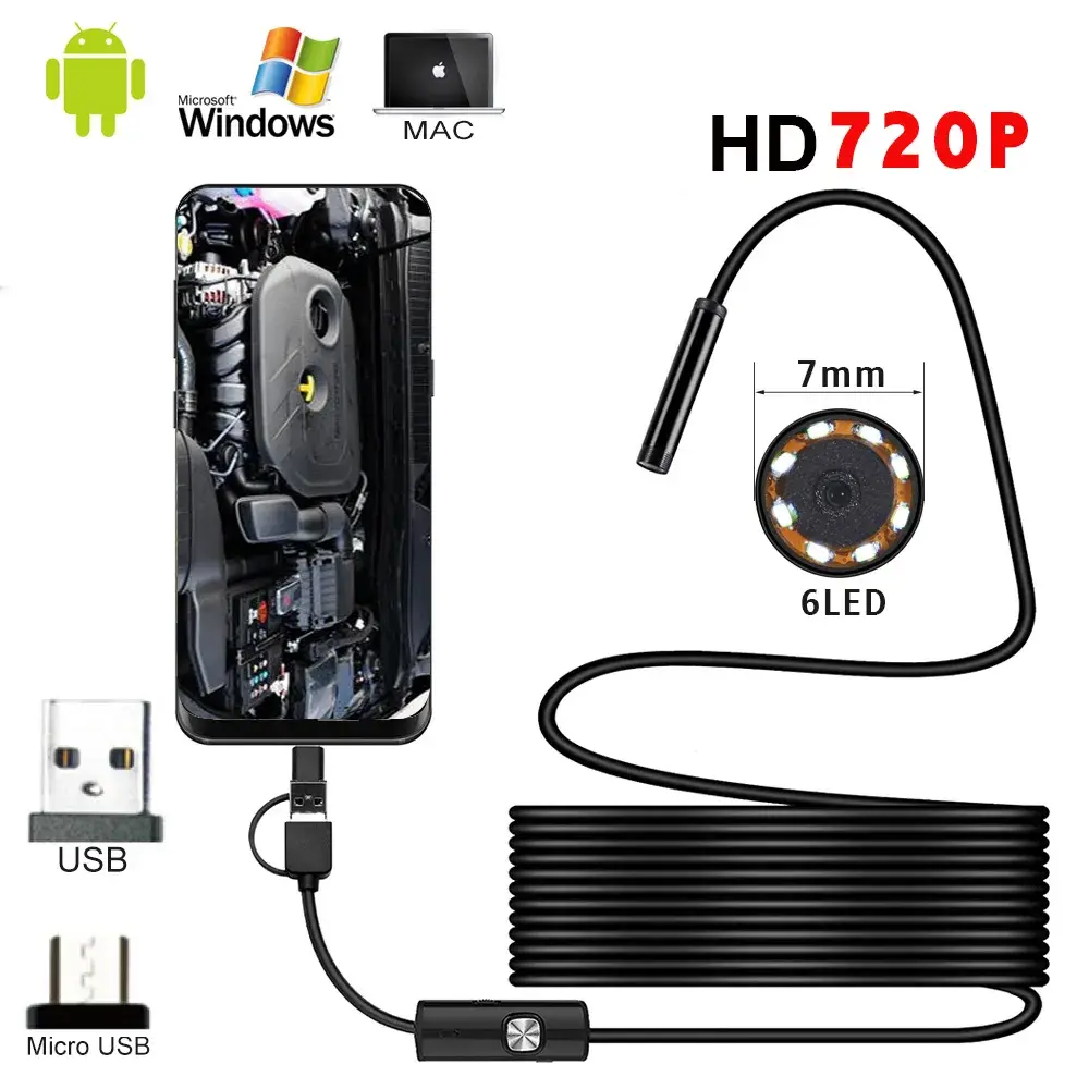 Camera Waterproof Portable Inspection Borescope Camera for Android Mobile Phone