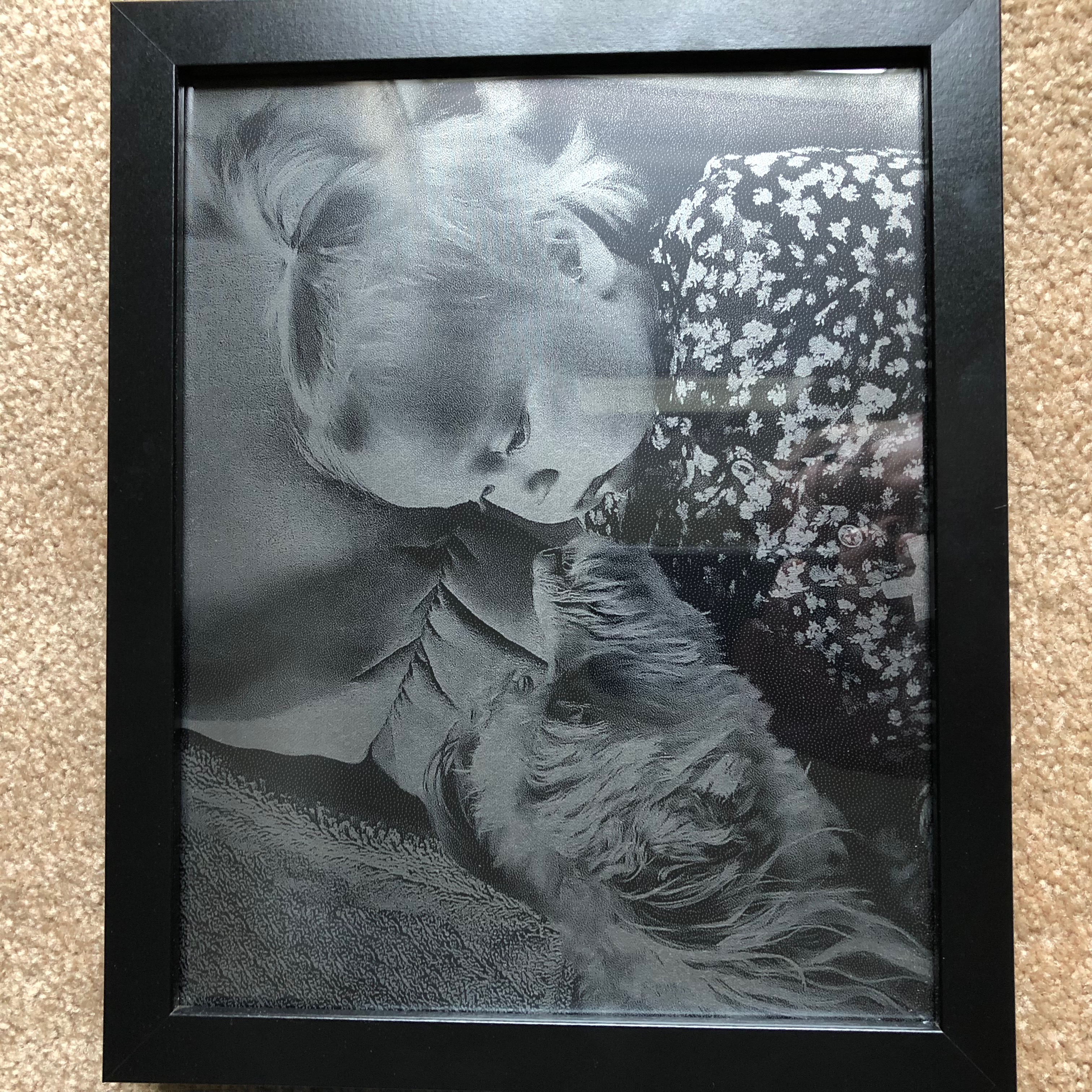 Baby photo engraved