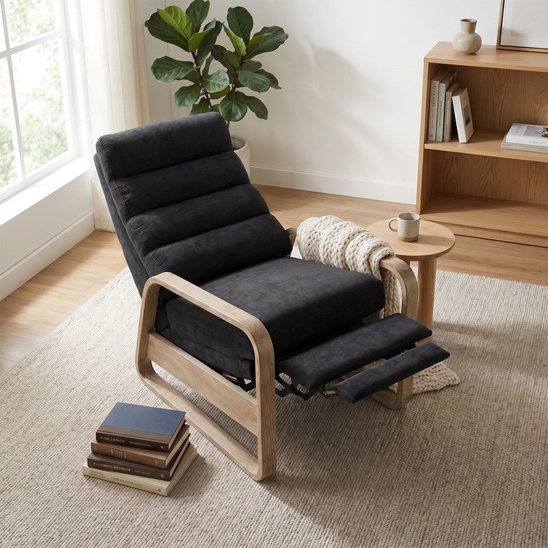 Jordan Wood Green Wood Framed Push Back Recliner