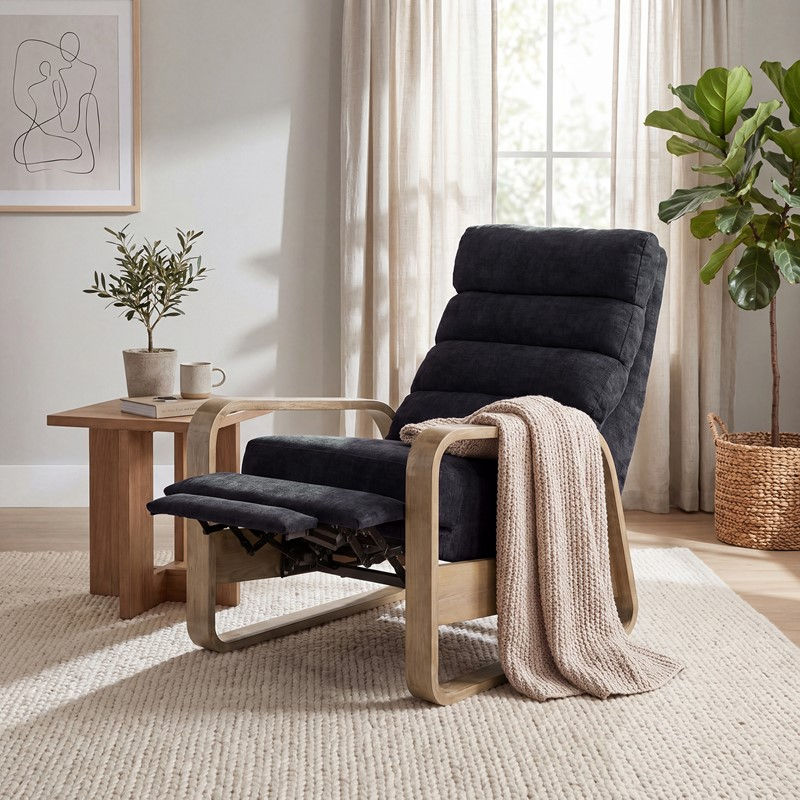 Jordan Wood Green Wood Framed Push Back Recliner