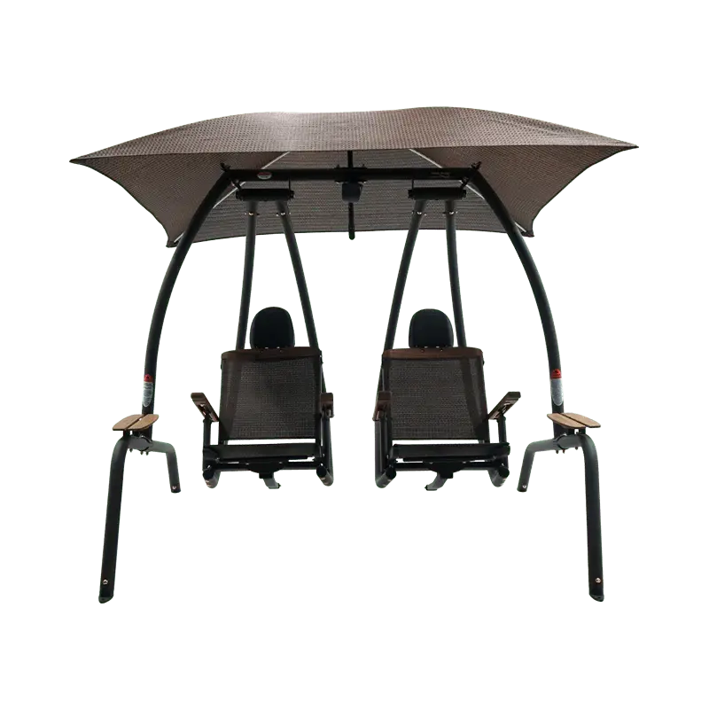 Dual Recliner Outdoor Swing with Umbrella