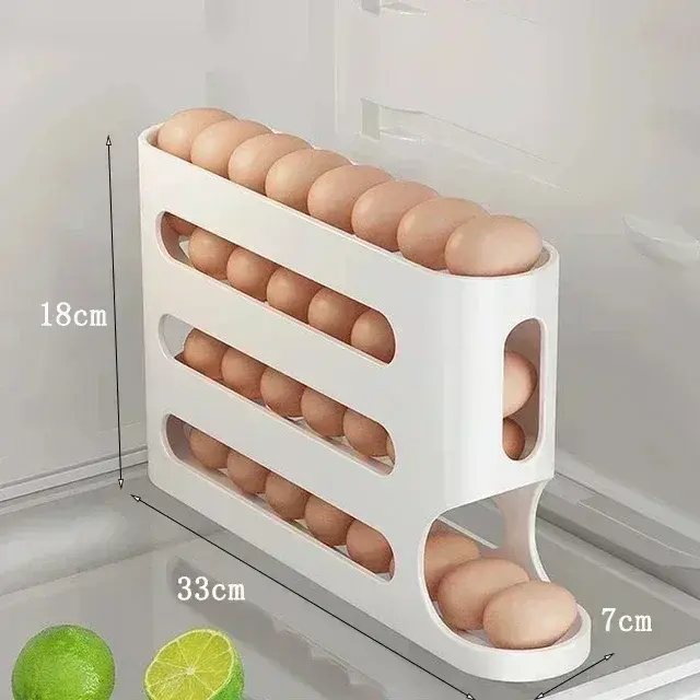 Thumbnail: 2-4-Layer Slide Egg Storage Box Ladder Style Egg Box Storage Refrigerator Side
