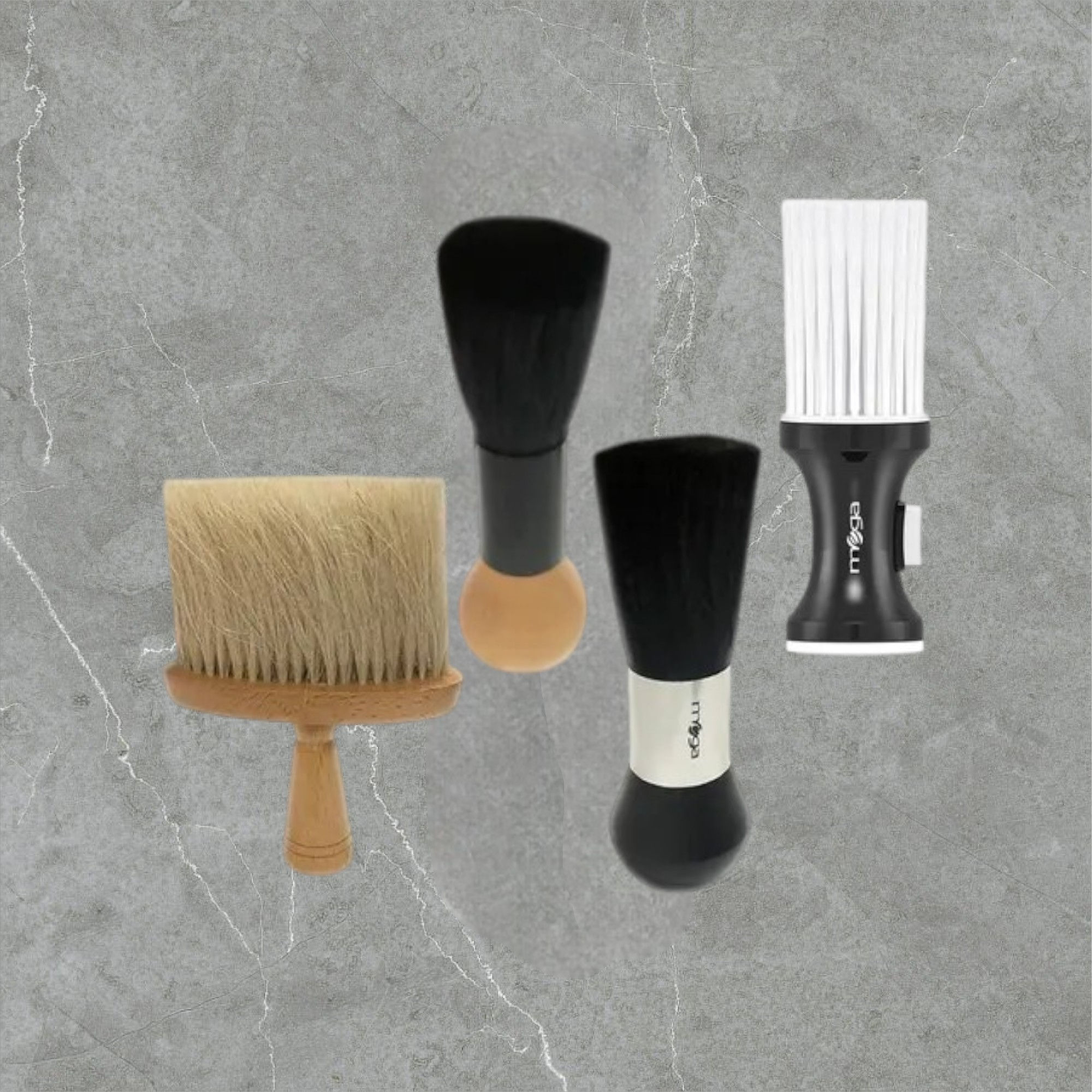 Kit De Brochas Y Talqueras Color Negro