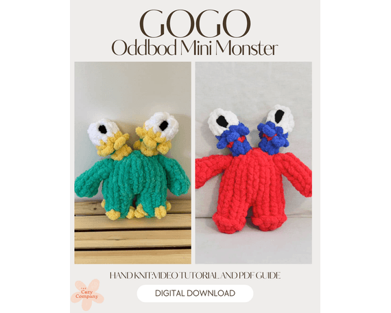 GOGO Oddbod Mini Monster PDF Pattern and Video Tutorial