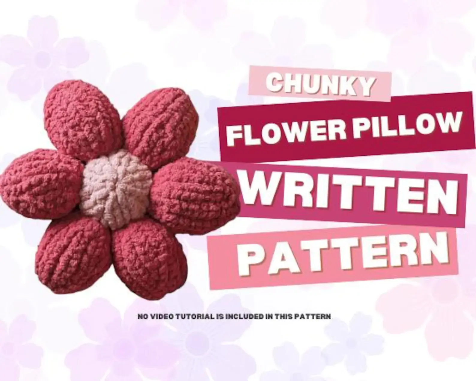 Chunky Knit Flower Pillow Pattern-PDF only