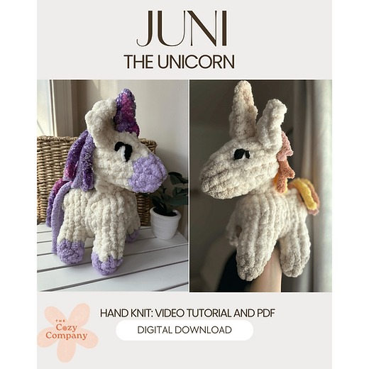 Juni the Unicorn PDF Pattern and Video Tutorial | The Cozy Company