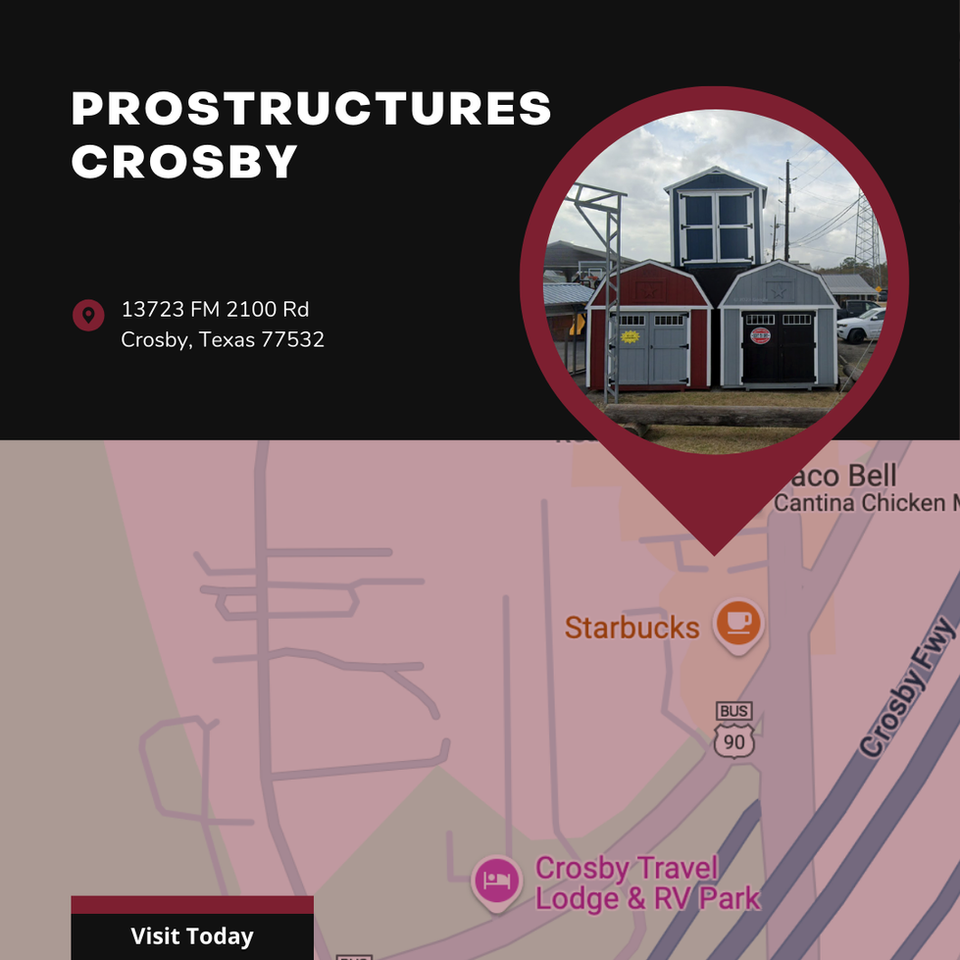 ProStructures Crosby location with a pinpointed map, displaying the site and nearby businesses for visitor reference.