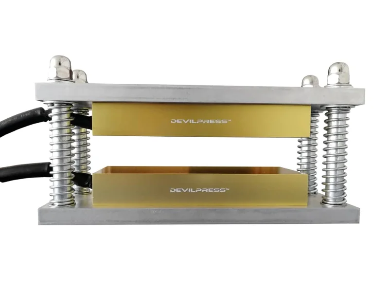 Thumbnail: DEVIL PRESS™ 3X8 INCH ROSIN CAGE GOLD ANODIZED ROSIN CAGED CUBE KITS