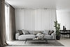 Living room interiors in subtle shades of grey