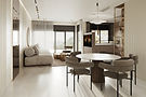 EDGE | Living cum dining area | Modern interiors in subtle tones