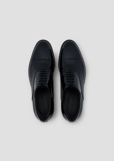 Miniaturbild: EMPORIO ARMANI Lacklederderbys SCHWARZ