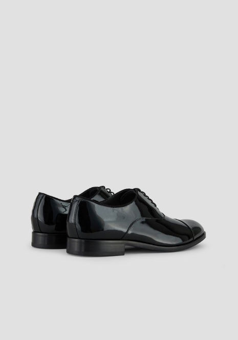 Miniaturbild: EMPORIO ARMANI Lacklederderbys SCHWARZ
