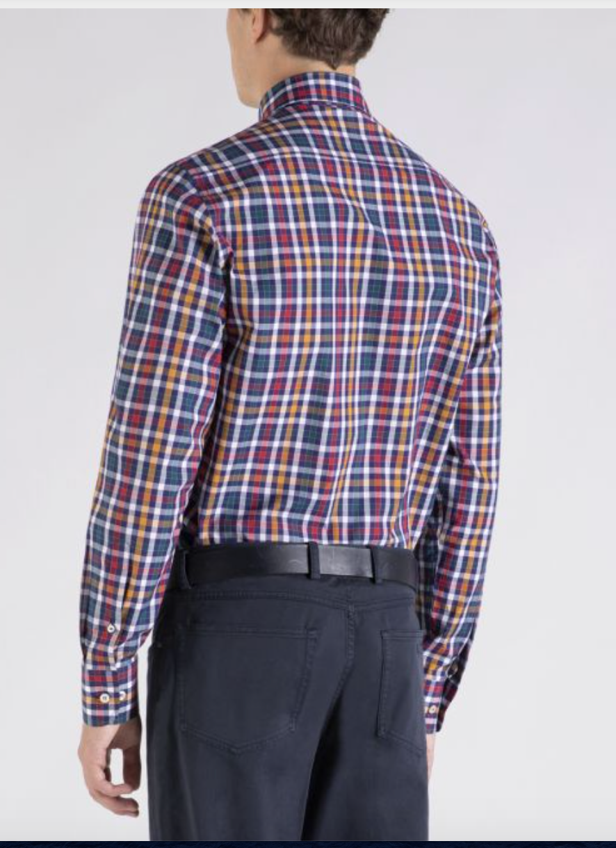 Miniature : PAUL&SHARK: Chemise en coton à CARREAUX MULTICOULEUR C0P3009-146