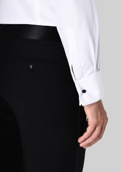 Miniature : EMPORIO ARMANI Chemise de smoking BLANCHE en popeline de coton 02R402