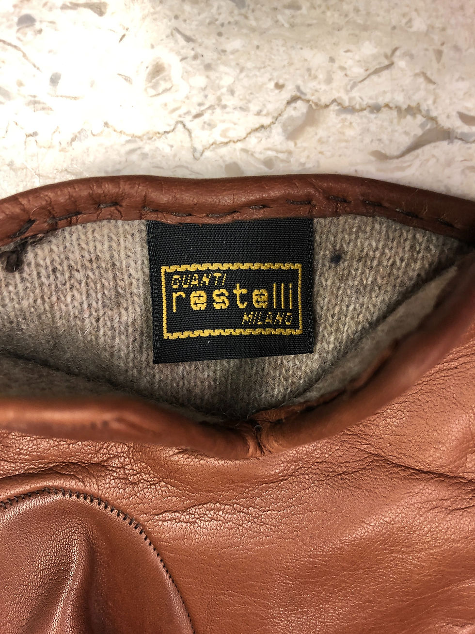 Thumbnail: GUANTI RESTELLI: Gants en cuir d'agneau noisette Made in Italy 92369c