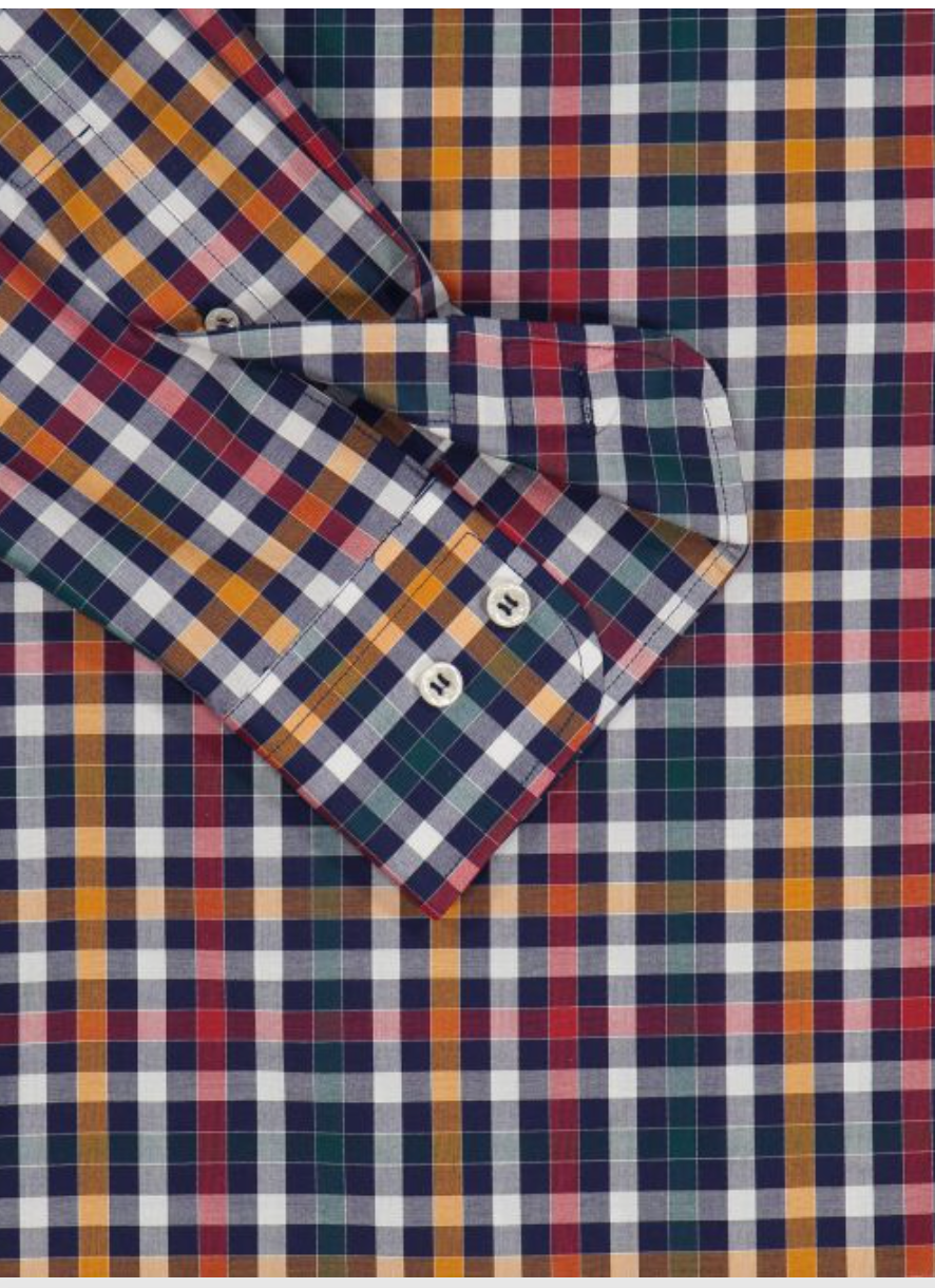 Miniature : PAUL&SHARK: Chemise en coton à CARREAUX MULTICOULEUR C0P3009-146