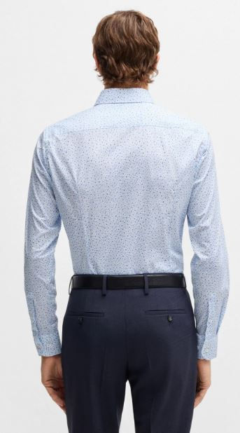 Miniature : CHEMISE SLIM FIT IMPRIMÉE EN POPELINE DE COTON STRETCH, CEIL, 51105