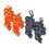 Thumbnail: Blobby Flower Keyring Charm - Orange
