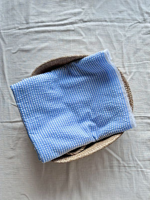 Stripped White & Blue Seersucker fabric