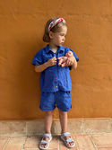 The handmade Loulou matching set in blue 