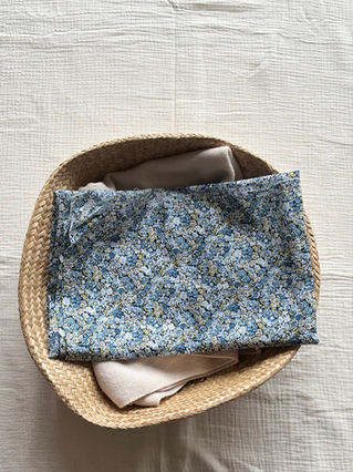 Dark blue flowery cotton