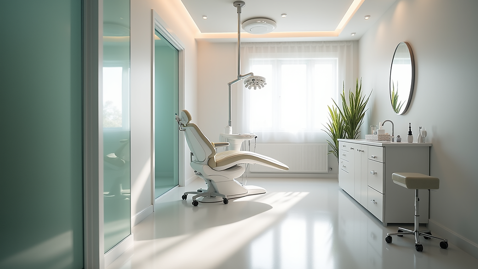 Eye-level view of a modern aesthetic clinic room