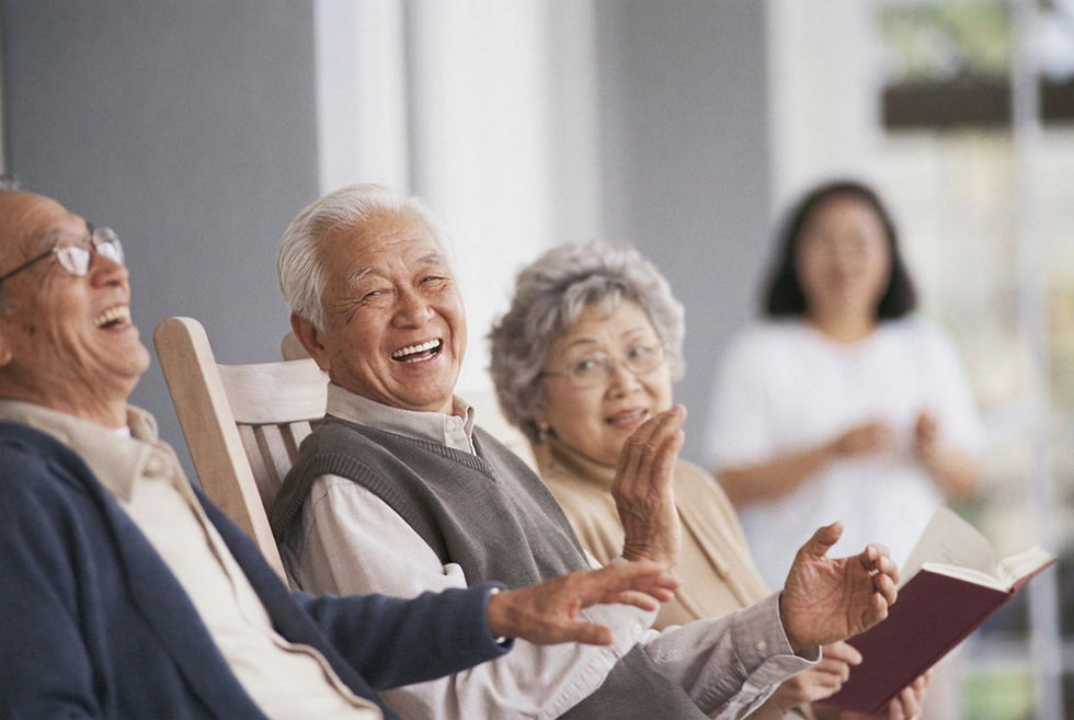 elderly laughing