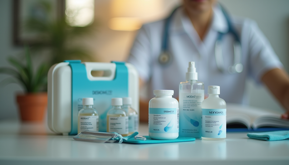 homecare medical products on table