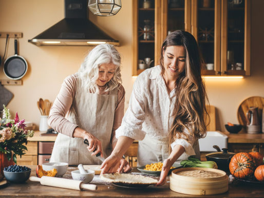 family cooking together
