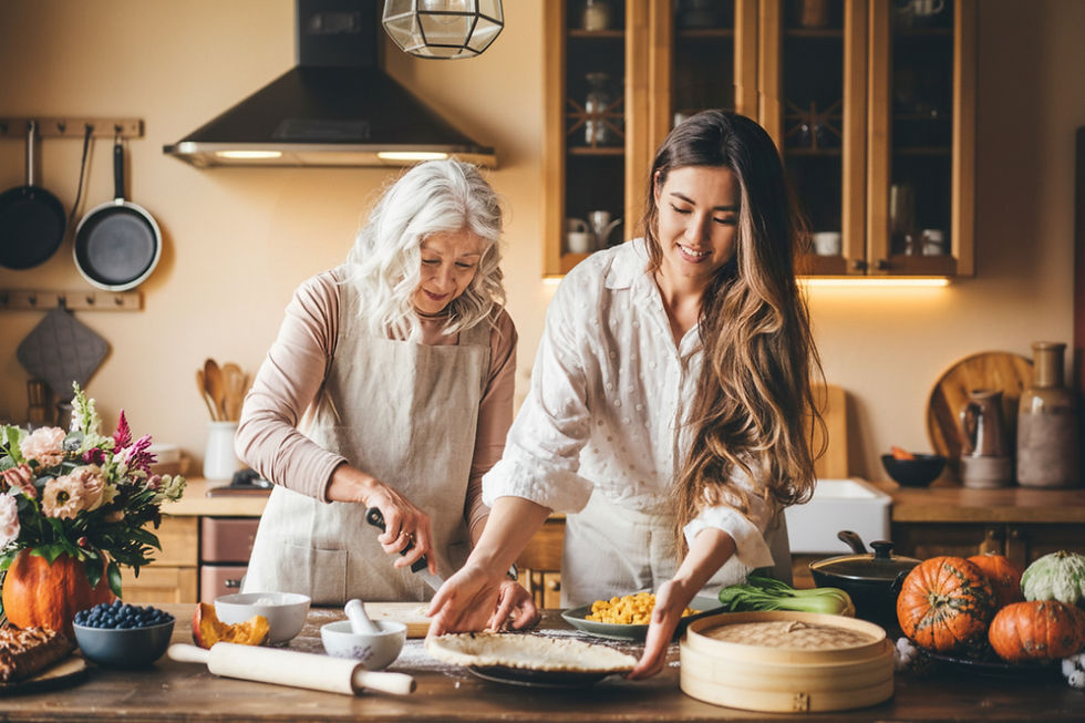 family cooking together