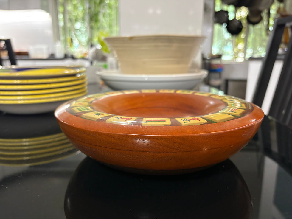 Thumbnail: Hand Turned Solid Wood and Epoxy Mahjong Nut / Snacks Bowl by Rami Mayron