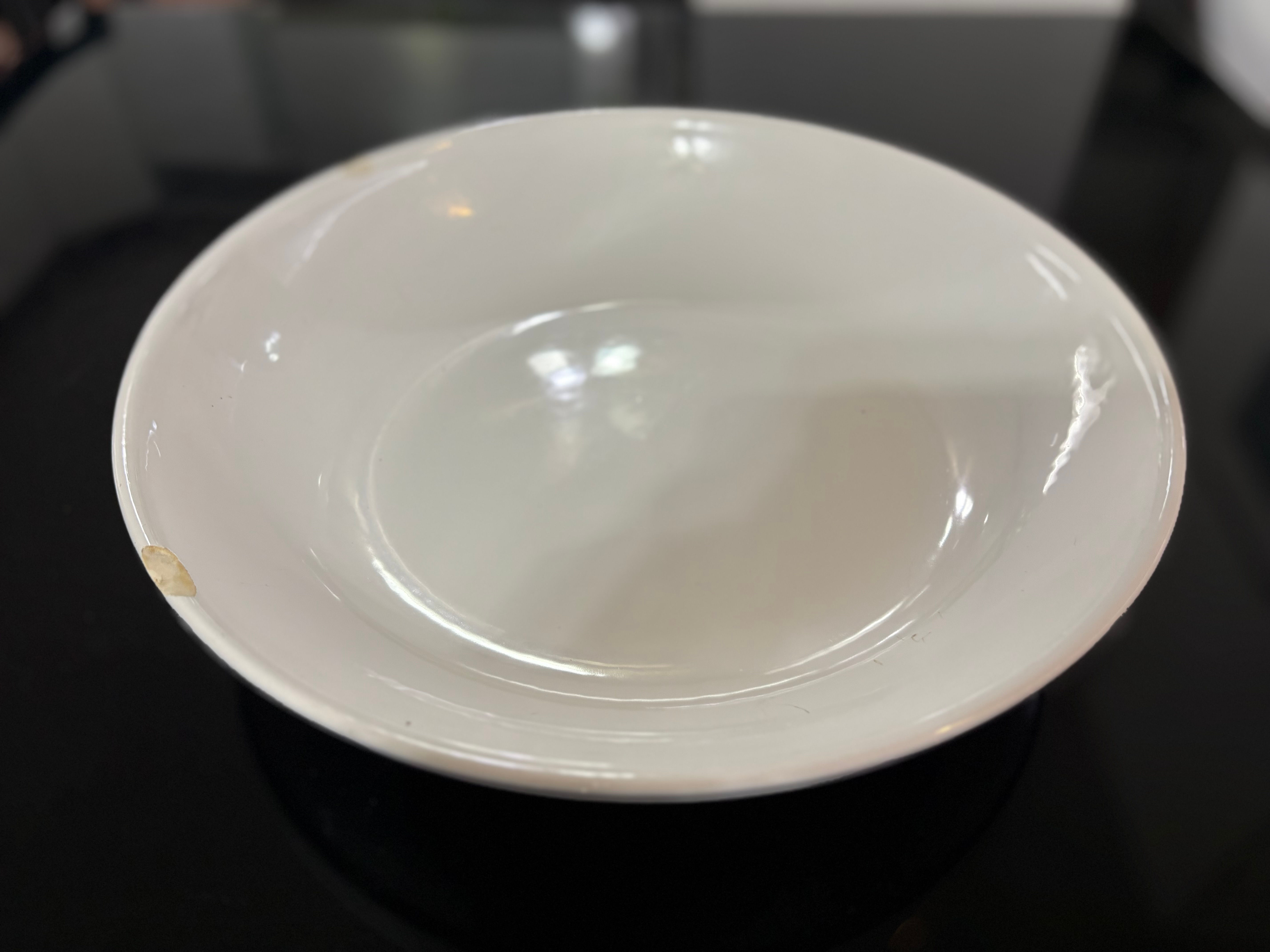 Very Large Cream Glazed Ceramic Serving Platter - Small Chip