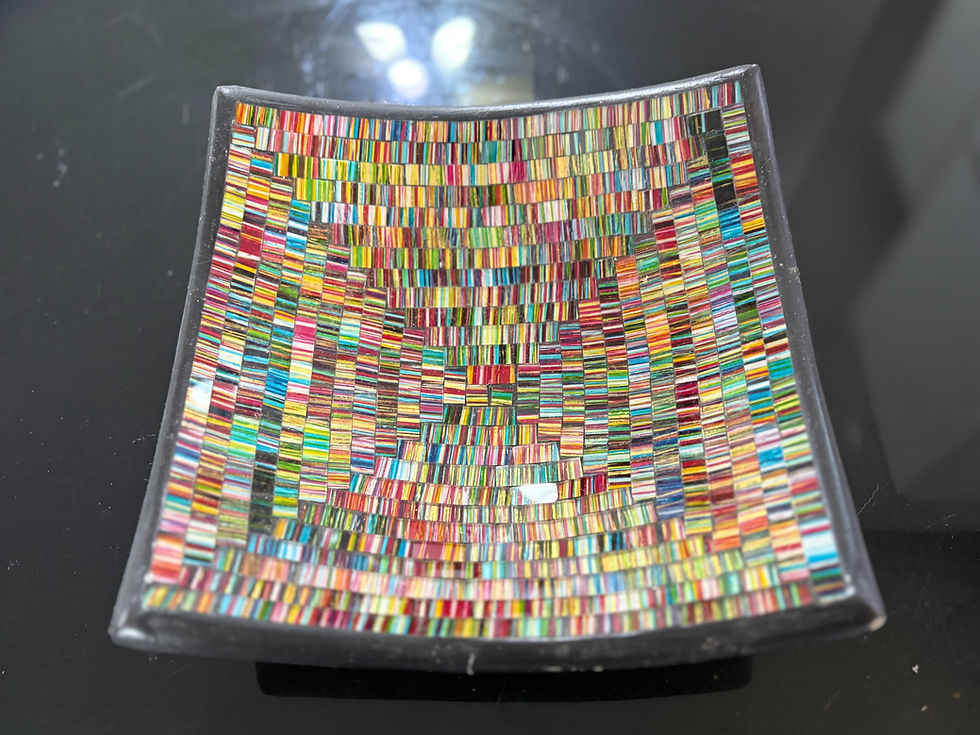 Thumbnail: Colourful Glass Simandran Mosaic and Clay Square bowls