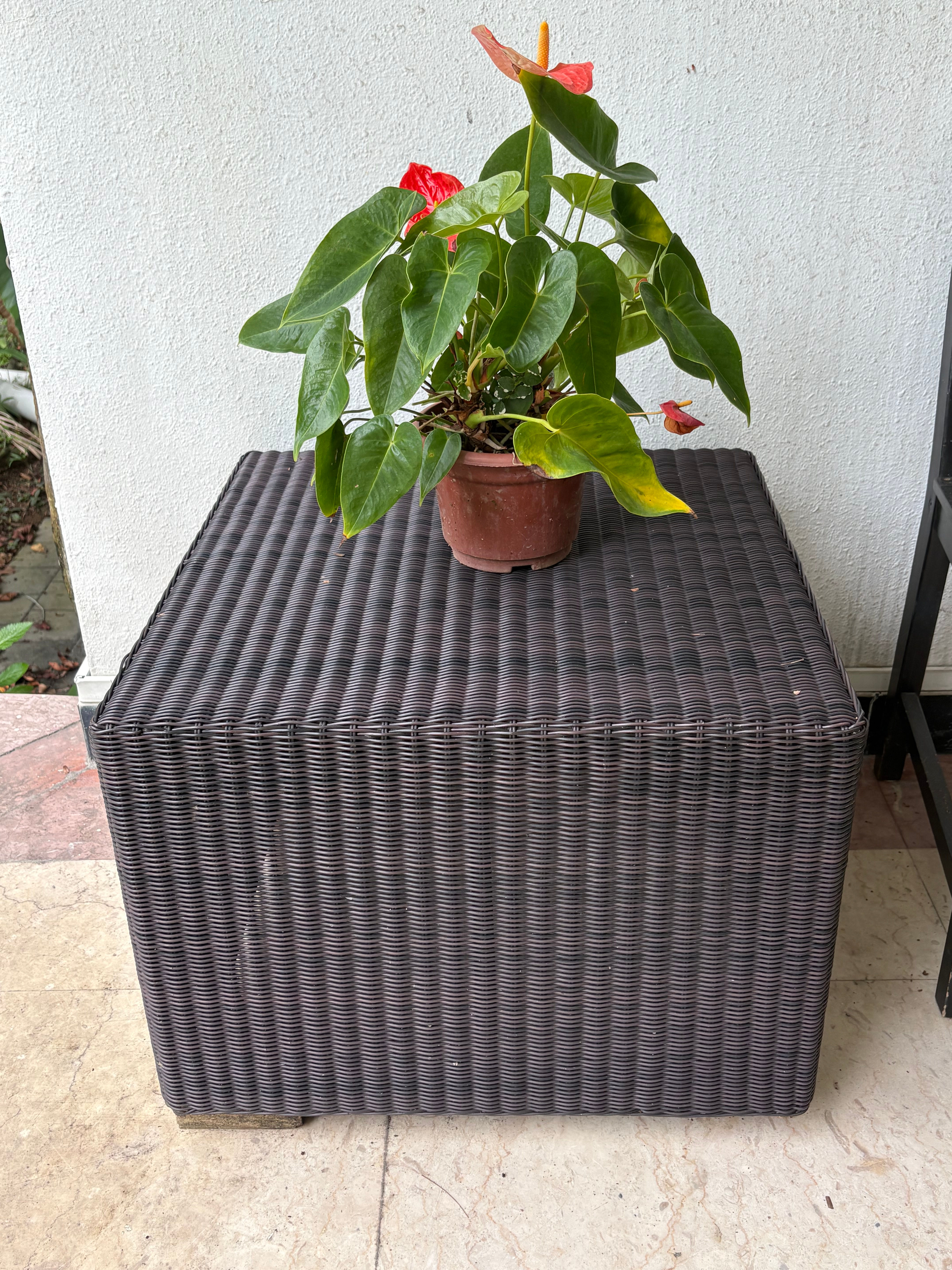 Cube-Shaped Outdoor Vinyl Woven Table or Seat - Very Versatile