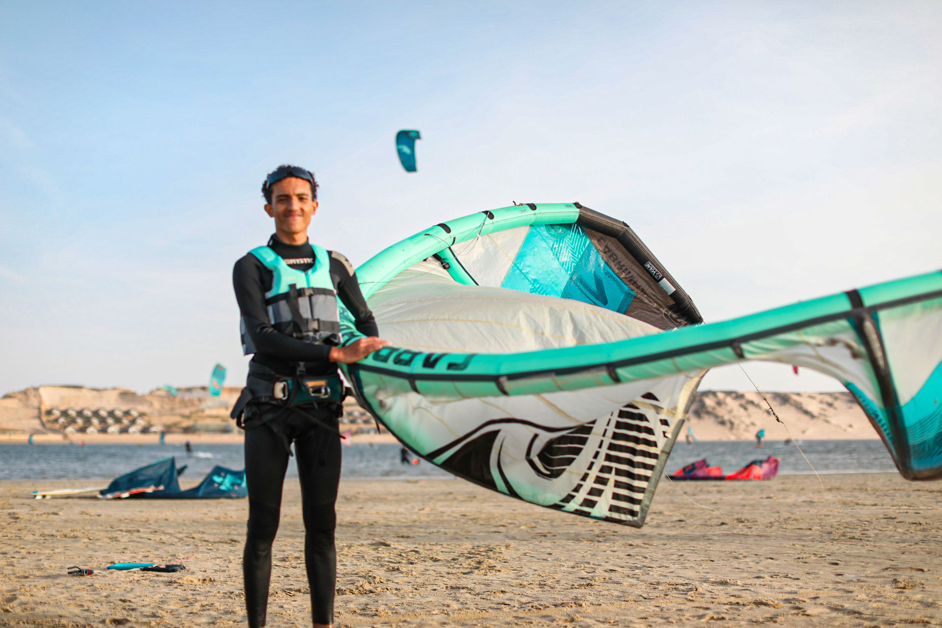 ambiance conviviale lors d’un stage kitesurf débutant à Dakhla