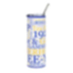 Sigma Gamma Rho inspired blue and gold word-cloud tumbler
