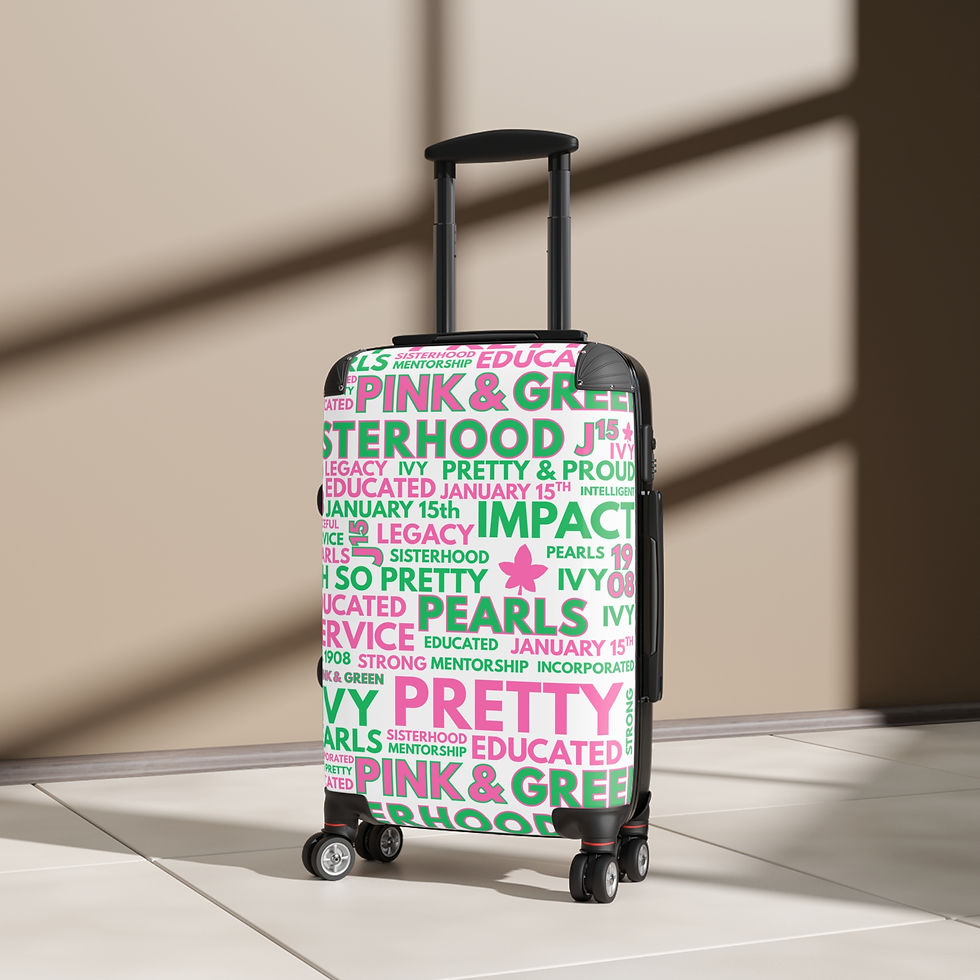 Thumbnail: Pink & Green Sorority Word Cloud Suitcase — Travel Luggage