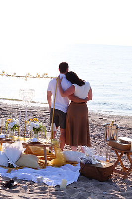 Beach Proposal with Picnic