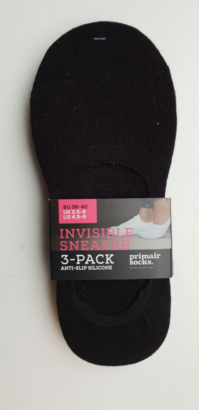 Primairy Socks Sneaker Invisible Silicon - 3 pack