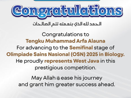 Tengku Muhammad Arfa Alauna Advances to OSN 2025 Semifinal in Biology