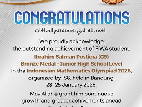 FIWA Student Earns Bronze Medal at the Indonesian Mathematics Olympiad 2026