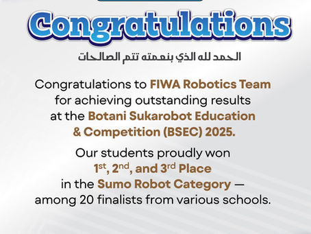 FIWA Robotics Team Dominates BSEC 2025 with Triple Victory in Sumo Robot Category