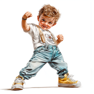 criança vibrando com sua conquista