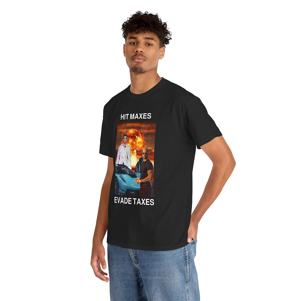 Thumbnail: 'Hit Maxes Evade Taxes' Andrew Tate Clavicular Black Tee