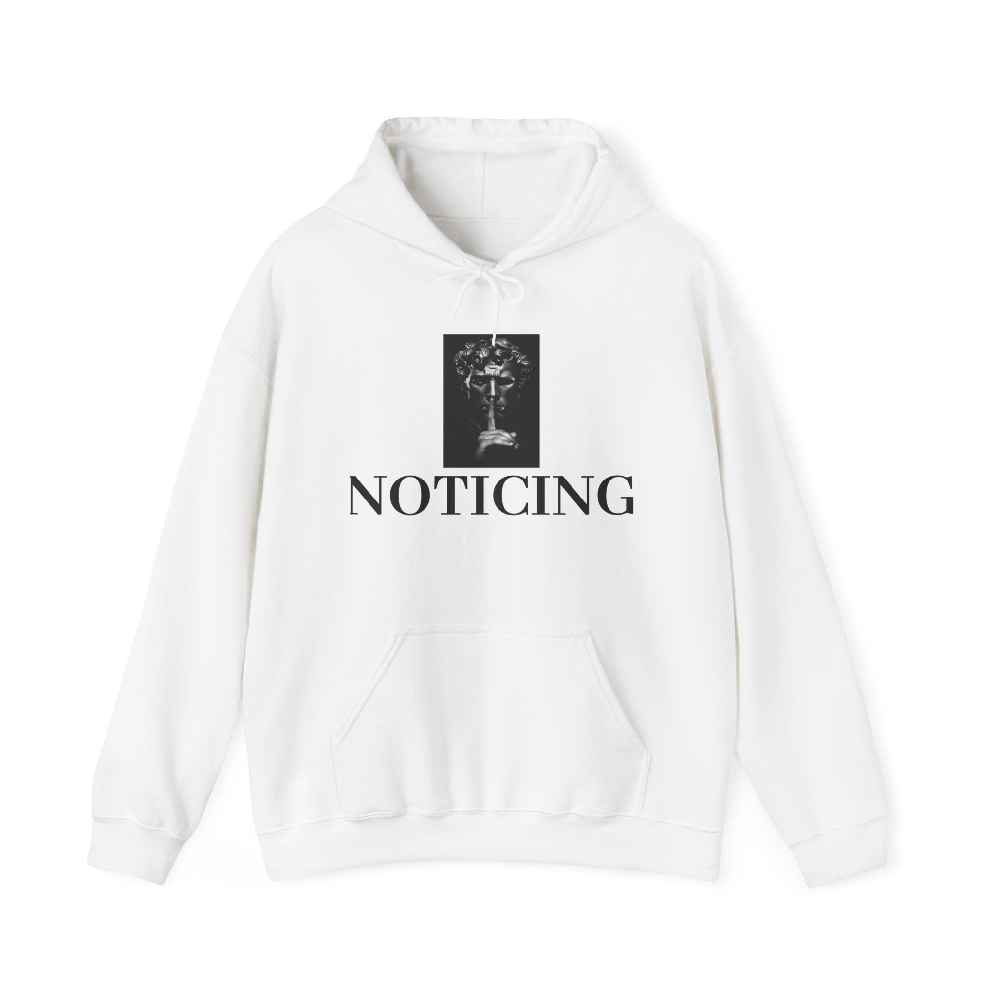 'Noticing' White Hoodie
