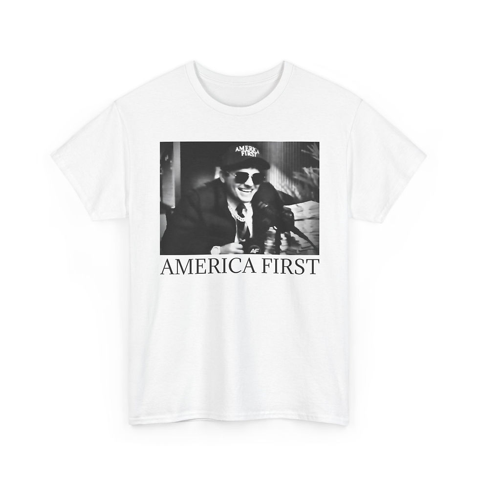 Thumbnail: 'AMERICA FIRST' NJF White Tee