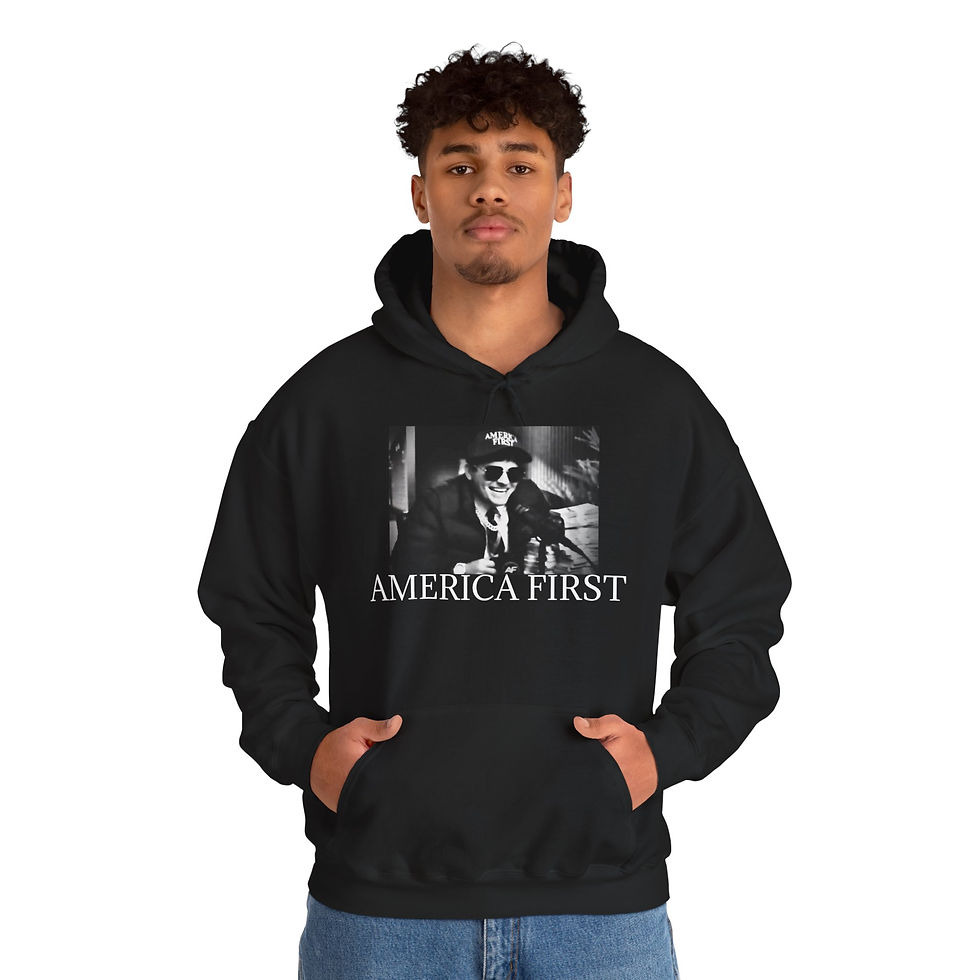 Thumbnail: 'AMERICA FIRST' NJF Black Hoodie